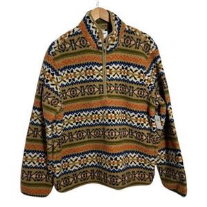 NEW Old Navy Sherpa 1/4 Zip Sweater Mens M Jacket Aztec Southwestern Fair Isle